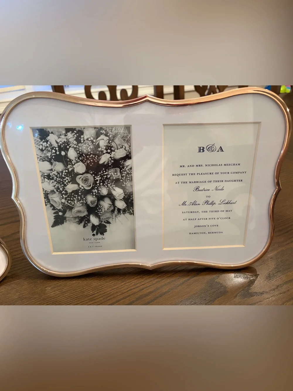 kate spade Silverplate Crown Point Double Invitation Frame and 5x7 Frames